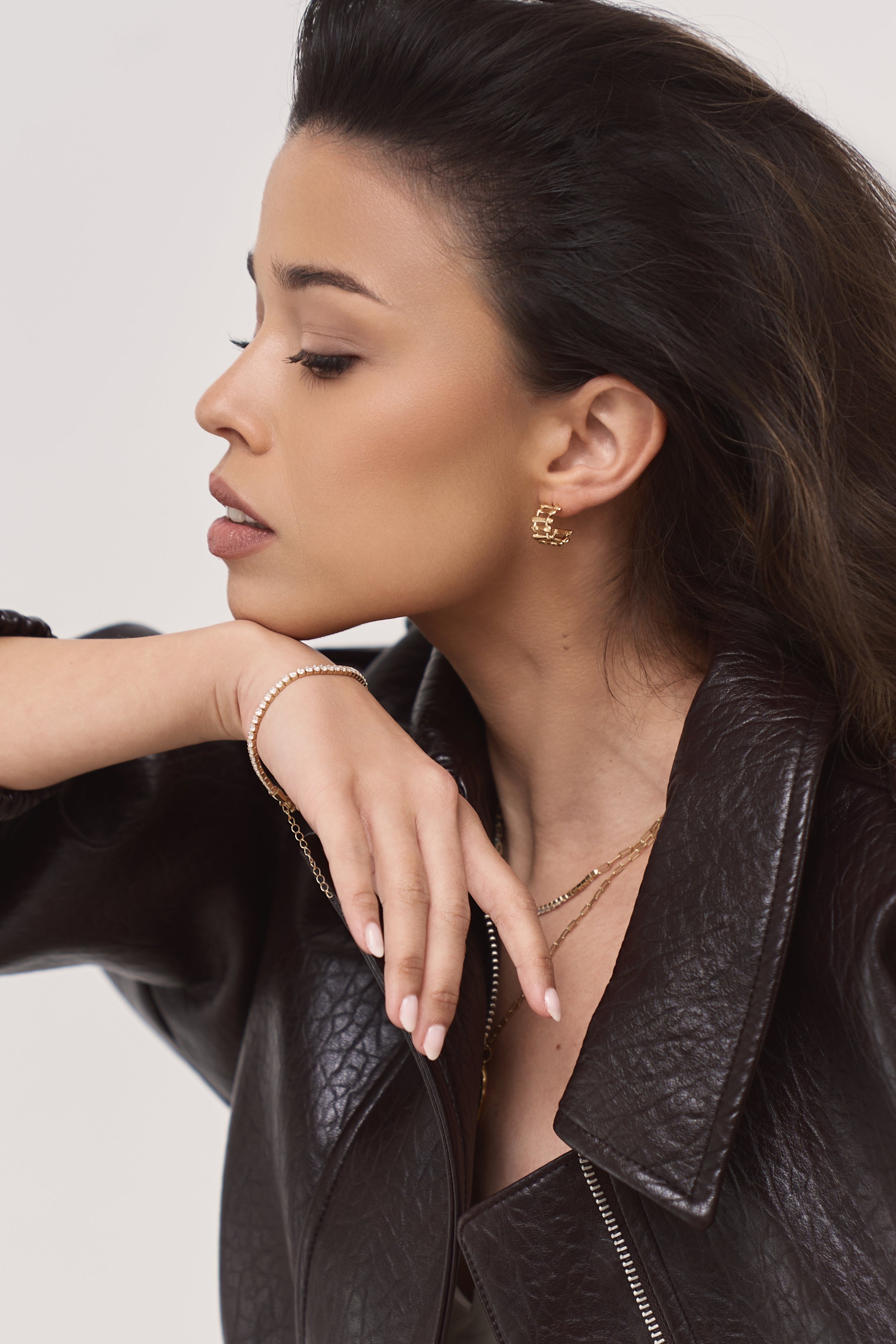 Pendientes Brook baño de Oro