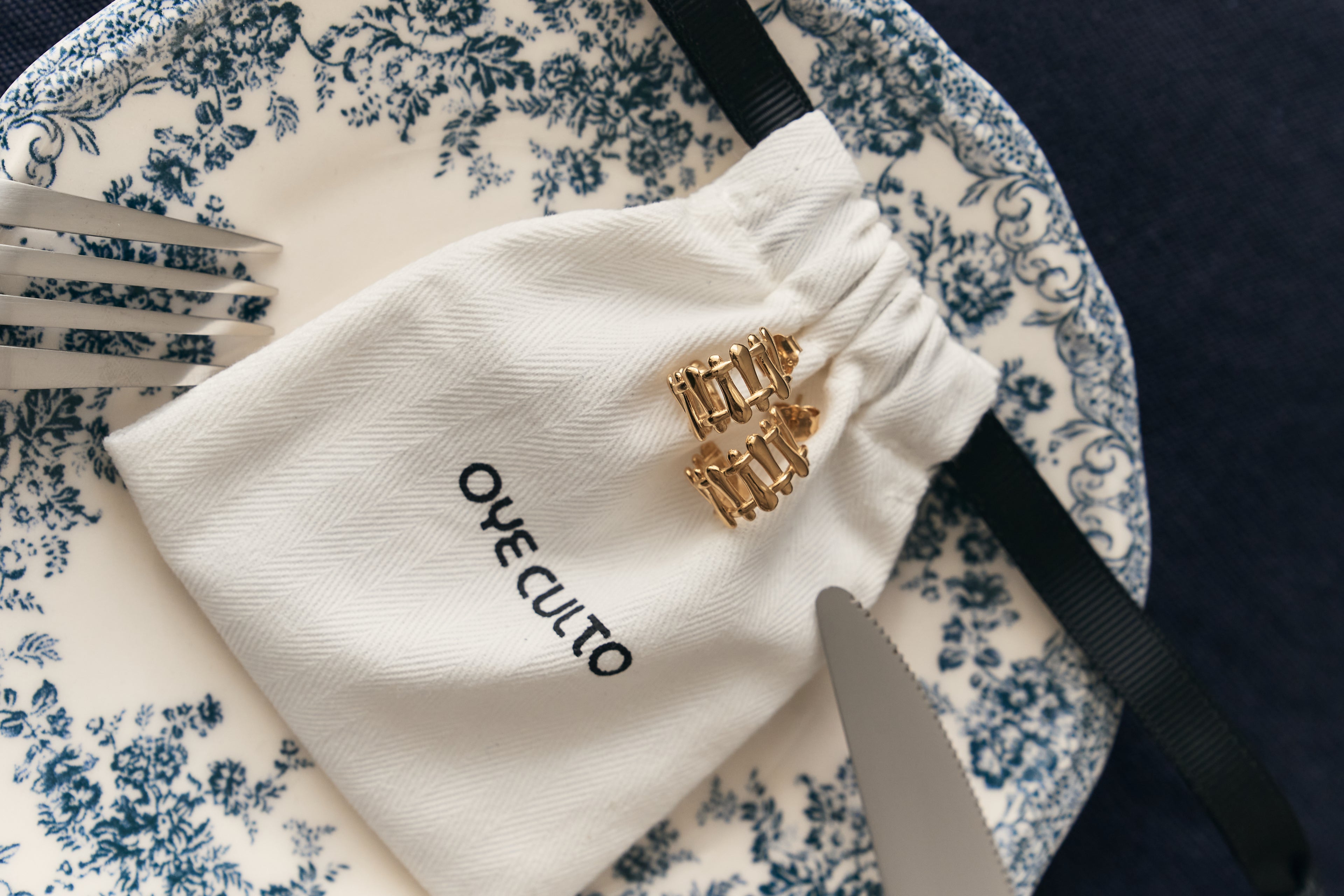 Pendientes Brook baño de Oro